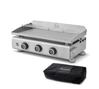 Plancha gaz inox Silvia IIG Evo 3 feux - BRASERO BY FAVEX - 7,95 kW - Plaque inox 67 x 34 cm - Housse incluse