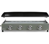 Plancha Gaz LIVOO DOC325, 83,5 x 47 x 24 cm, 4 Brûleurs, 10 kW, Acier Émaillé, Vert/Noir