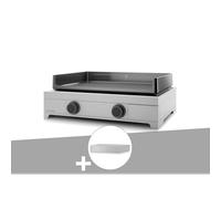 Plancha gaz modern 60 inox avec couvercle - forge adour