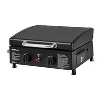 Plancha Gaz Portable- Royal Gourmet - 2 Brûleurs Puissance 5kW, Surface 40 x 34 cmcm en Acier Inoxydable-Plaque de Cuisson Émaillée