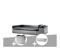 Plancha gaz premium 75 inox avec chariot et couvercle - forge adour