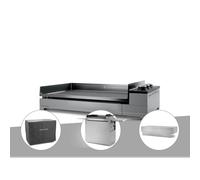 Plancha gaz premium 75 inox avec couvercle, chariot et housse - forge adour