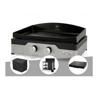 Plancha gaz signature allure 260 duo + housse de protection + chariot + couvercl
