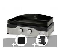 Plancha gaz signature allure 260 duo + housse de protection + desserte - le marq