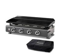 Plancha gaz Silvia IIG Gun Metal 4 feux - BRASERO BY FAVEX - Plaque acier - 12 convives - Housse incluse