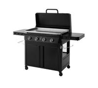 Plancha gaz Stellar 900 sur chariot 4 feux - BRASERO BY FAVEX - Plaque inox XXL 86 x 53 cm - 16 kW - 12 à 14 convives - Capot