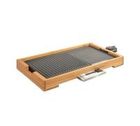 Kitchen Chef Plancha gril électrique KCWOODPLA2000 2000 W 51 x 25,5 cm tiroir à graisse bambou