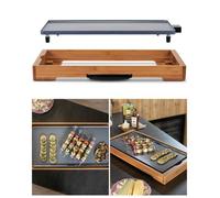 Plancha - LIVOO - ARMATURE BOIS - 2200W - Double zones - Revêtement céramique antiadhésif
