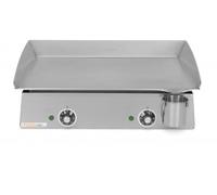 PLANCHAELEC - Plancha Electrique LUX 600-2400W - Plaque De Cuisson - Inox - 2 Thermostats Réglables - Made In France - L60 X P45 X H20 cm
