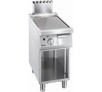 Plancha Professionnelle Gaz Nervurée Soubassement Ouvert Bartscher Blanc G