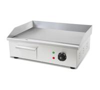 Plancha Professionnelle - VERTES - 3000W - Acier Inox - Surface de Gril Lisse 55x35cm - Thermostat - Température 50-300°C