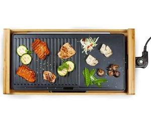 Plancha Teppanyaki DOMO Bamboo 60cm, 2200W, Plaque Amovible Aluminium, Thermostat Réglable