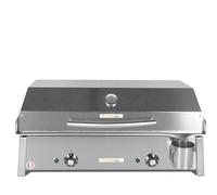 PLANCHAELEC - Plancha Electrique ANTHEA E650-3000W - Couvercle + 2 Ustensiles - Inox - Thermostat Réglable - 12 Personnes - Made In France - L65 X P43 X H25 cm