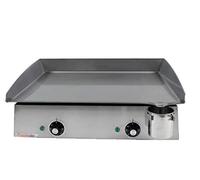 PLANCHAELEC - Plancha Electrique LUX 600-2400W - Plaque De Cuisson - Inox - 2 Thermostats Réglables - Made In France - L60 X P45 X H20 cm