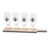 Planche à bière 4 verres pression - Amadeus - Marron - Bois Beige G