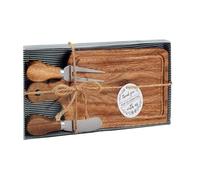 Planche à Charcuterie,Serveurs Fromage - Plateau Viande Carré Bois avec Couverts et Étiquette Merci - pour Mariage Noël Maison Famille Fête Housewarming