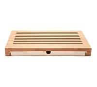 Alessi - Planche à pain Sbriciola GAG02 en bambou avec tiroir, bois naturel