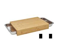 Planche à découper bambou 41x28,5cm + 2 tiroirs inox
