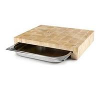 Planche à découper bois 41,5 x 34 cm + bac inox Lacor 60592 bois G