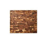 Planche à Découper BWOA Bois d'Acacia Bois de Bout/End Grain 43x33cm | Massif, Grande Planche à Découper Bois Massif, Billot de Cuisine avec Poignées et Rainure Anti-Jus