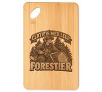 Planche à Découper Certifié meilleur forestier | modèle 2 | Plateau Apéro Bambou Gravé 30 × 20 cm | Cuisine Barbecue Apéritif | Idée Cadeau Crémaillère Noël