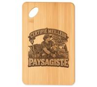 Planche à Découper Certifié meilleur paysagiste | Plateau Apéro Bambou Gravé 30 × 20 cm | Cuisine Barbecue Apéritif | Idée Cadeau Crémaillère Noël