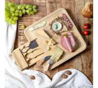 Planche à découper - cook concept - bambou - marron - avec tiroir et ustensiles