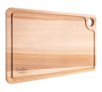 Planche à découper - CREHOM - 42x24,5cm - Bois de hêtre naturel - Double face - Rainure pour le jus