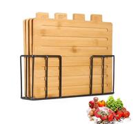 Planche à Découper de Cuisine Set de 4 Accessoires de Préparation de Repas | Set de Planches à Découper en Bois pour Aliments pour Maison Restaurant Café Appartement Cuisine