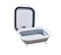 Planche à découper égouttoir multifonctionnel repliable 8L Volume Gris