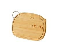 Planche à découper en bois avec poignée en métal, planche à découper en bambou naturel, bloc de boucher réutilisable et jus, double face, lisse et texturée, accessoires de préparation de pain de