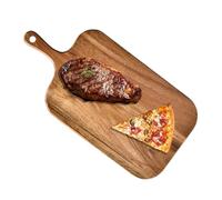 Planche à découper en bois avec poignée - Planche à découper réversible - de viande pour commerce, camping, restaurant