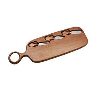 Planche à découper en bois d'acacia 49 × 16 cm Copa avec 3 couteaux à fromage Novastyl