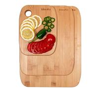 Planche à Découper en Bois de Bambou 3 Tailles - Ensemble de Planches à Découper en Bamboo - Plateau de Service pour Pain Fromage Charcuterie Légumes Aperitif - Planche en Bois pour Cuisine - BlauKe®