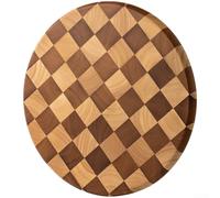 Planche à découper en bois dur épais avec motif damier, bloc de boucher en ébène et bois d'hévéa, préparation des aliments double face pour la sculpture de la viande (E)
