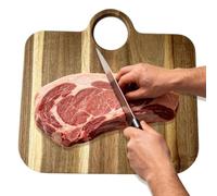 Planche à découper en bois - Grand plateau de préparation et de service pour la viande, les légumes, le fromage | Grain de bois naturel avec barbecue à domicile pour la cuisson des aliments, planche