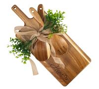 Planche à découper en bois, lot en bois massif avec cuillère à salade et fourchette à salade, plat décoratif de cuisine, cadeau de crémaillère, mariage, nouvelle maison, pour cuisine familiale