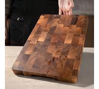 Planche à découper en bois massif de haute qualité - Planche rectangulaire en bois durable convenant pour couper la viande, le fromage et le pain, Surface alimentaire, grain naturel, polyvalente, idéa