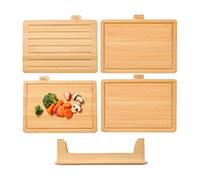 Planche à Découper en Bois Récupérateur de Jus avec Étiquetée en Bois | Planche à Viande Bloc de Boucher pour Viande Poisson Fruit Légume Fromage