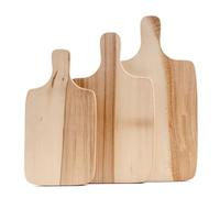 Planche à découper en hêtre massif huilé - Set de 3 Planche en bois avec poignée - Planche à hacher double face de différentes tailles - Planche de cuisine robuste pour la viande