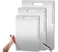 Planche à découper en titane - Planches à découper 100 % titane pur pour cuisine - Hygiène et durabilité à la pointe de la technologie, planches à découper pour la cuisine à domicile (30,7 x 22,9 cm)