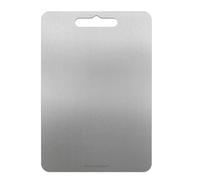 Planche à Découper en Titane Pur Premium - Anti-Odeur, 100% Naturelle - Inusable, Incassable, Sans Entretien - Pour Chef à Domicile et Professionnel (L)