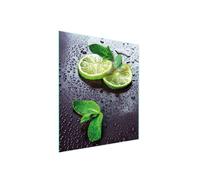 DarHaus Plaque de recouvrement, 45 x 52 cm, en verre, pour cuisinières électrique, à induction, convient comme décoration, protection anti-éclaboussures ou planche à découper, Chaux Vert