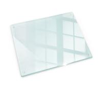 Planche à découper en verre transparente 60x52 antidérapant avec pieds en silicone, multifonction Tulup