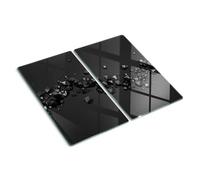 Planche à Découper en Verre Trempé 2x30x52 cm Pieds Antidérapants Symétrique Avec Impression Bords Polis Modernité Résistant à la Chaleur Contact Alimentaire Décoration - 3D