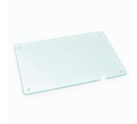 Planche à Découper en Verre Trempé 52x30 cm | Transparent | Rectangulaire | Antidérapante | Facile à Nettoyer | Hygiénique | Plateau de Service, Présentation Buffet | Surface Lisse | Non Poreuse