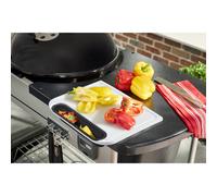 Weber Planche à découper (35 x 31cm) avec bac de récupération (détachable et Pliable), rigole de récupération de jus de Viande, Compatible avec Tous Les barbecues - Blanc (7032)