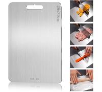 Planche à Découper - Inox 304 - Double Face - 39x28 cm - Hygiénique et Durable