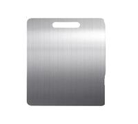 Planche a Decouper Inox Planches à découper de cuisine en acier inoxydable, antidérapantes, portables, épaisses, Double face, for hacher les fruits et la viande(25x15cm 9.8x5.9in)