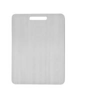 Planche a Decouper Inox Planches à découper de cuisine en titane, for hacher les fruits et la viande, épais, Double face, portables, acier inoxydable(39CM x 28CM)
